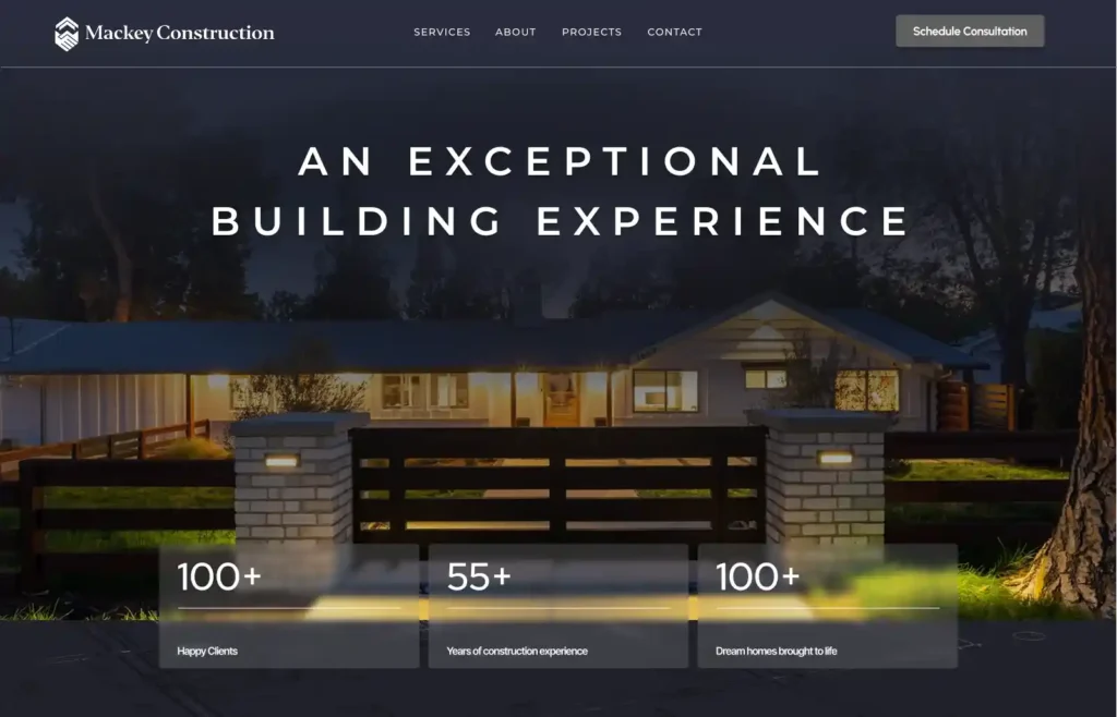 Mackey construction design sample