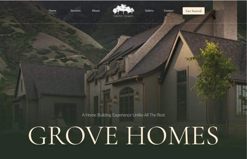 Grove Homes Web design example